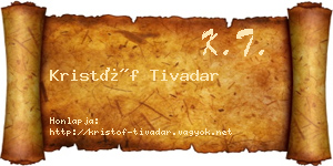 Kristóf Tivadar névjegykártya
