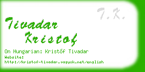 tivadar kristof business card
