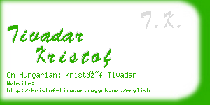 tivadar kristof business card